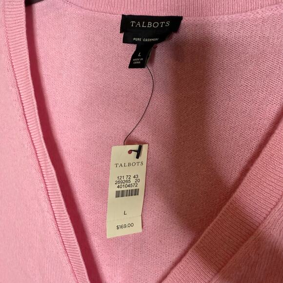 NWT Talbots Pure Cashmere Pink Cardigan $169 - Picture 2 of 5